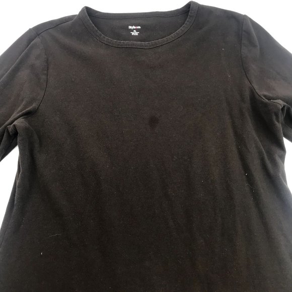 Style & Co Womens Long Sleeve Solid Brown Shirt XL - Picture 1 of 6